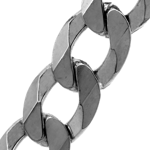 Sterling Silver Diamond Cut Curb Chain (12.5mm)