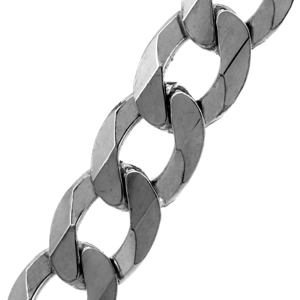 Sterling Silver Diamond Cut Curb Chain (9.0mm)