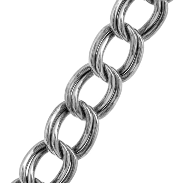 Sterling Silver Double Curb Chain (7.5mm)