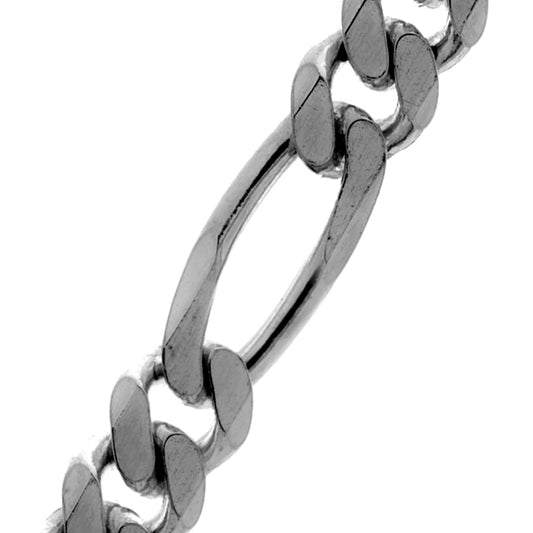 Sterling Silver Diamond Cut Figaro Chain (6.3mm)